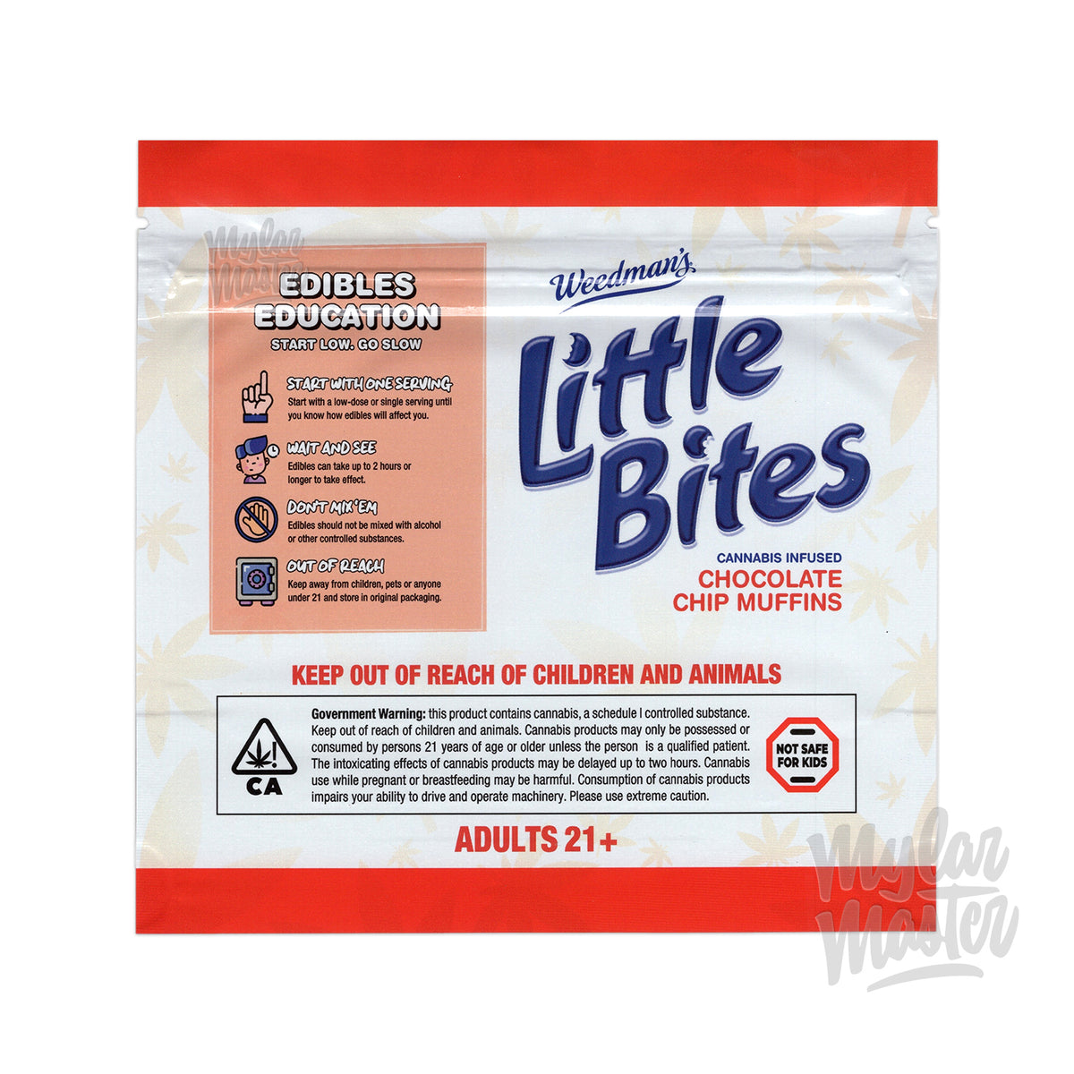 Little Bites Choc Chip Muffin 800mg Empty Edibles Mylar Packaging Bags