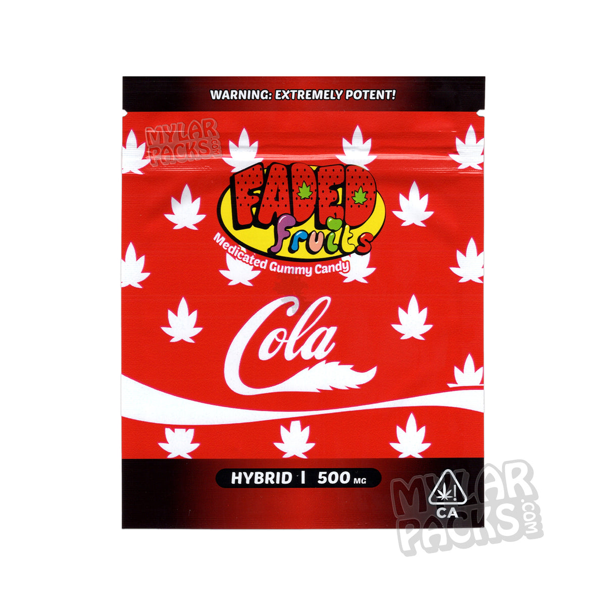 Faded Fruits Cola 500mg Empty Edibles Mylar Packaging Bags Mylar Master 0742