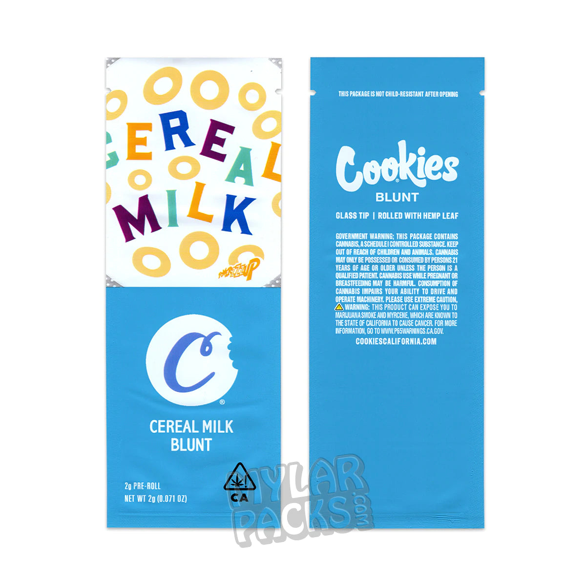Cereal Milk by Cookies Empty 2g Preroll Blunt Packaging Mylar Master