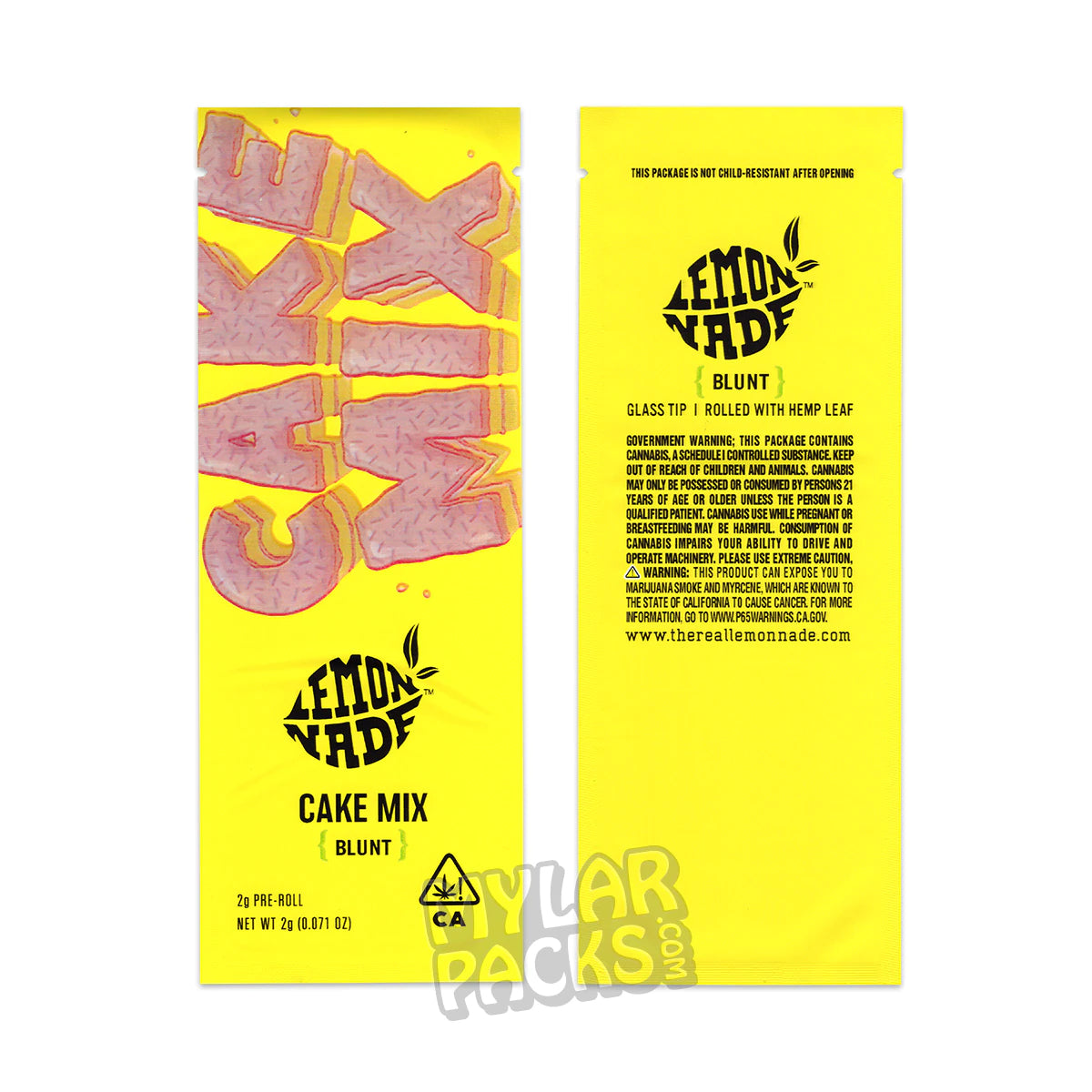 Cake Mix by Lemonnade Empty 2g Preroll Blunt Packaging Mylar Master