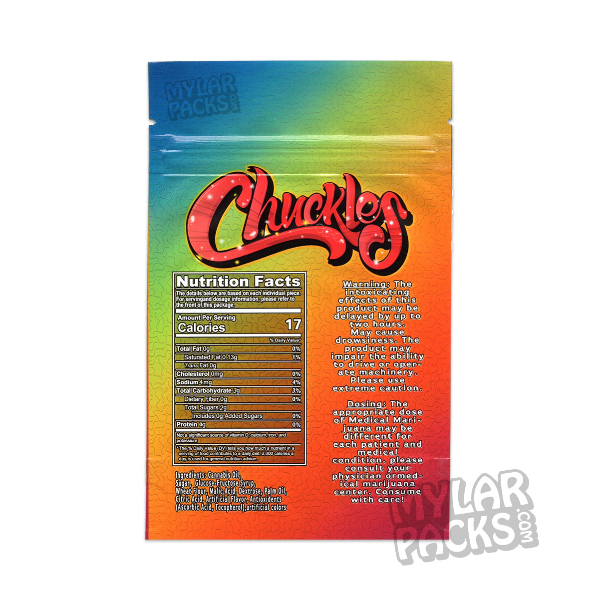 Chuckles Mini Rainbow Belts 400mg Empty Edibles Mylar Packaging Bags Mylar Master