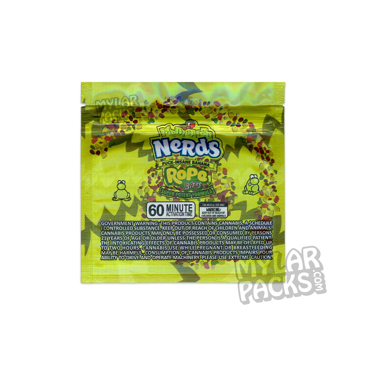 Nerds Rope Bites Banana 600mg Empty Edibles Mylar Packaging Bags