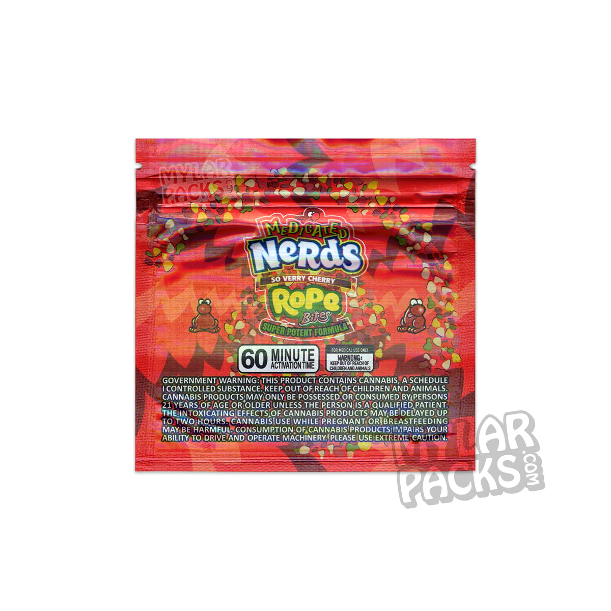 Nerds Rope Bites Cherry 600mg Empty Edibles Mylar Packaging Bags
