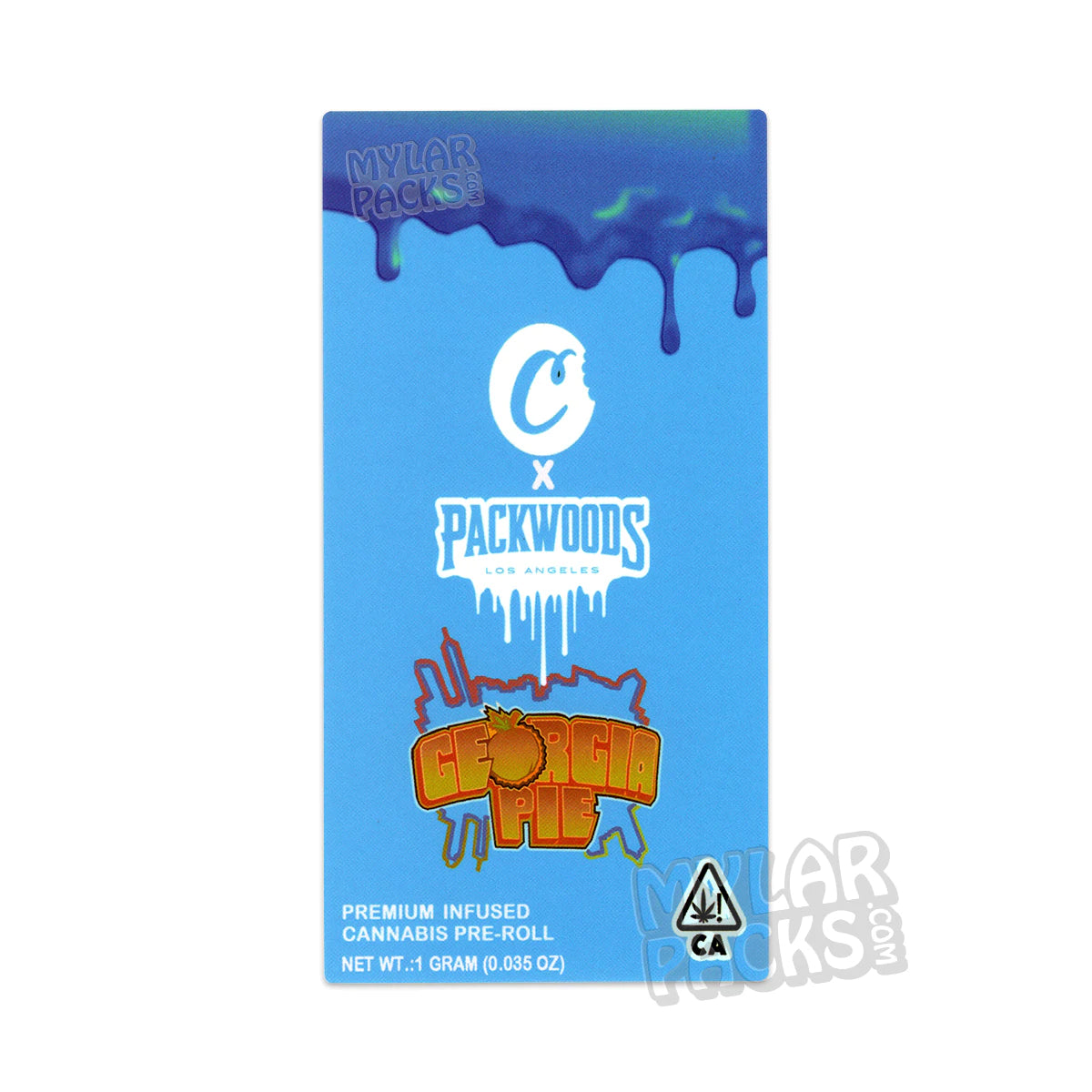 Packwoods X Cookies Pie 1g Plastic Preroll Flower Packaging