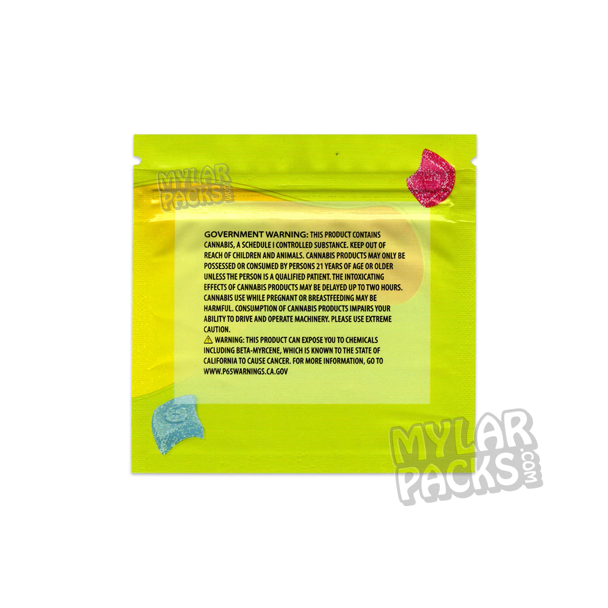 Starburst Med Sour Gummies 600mg Empty Edibles Mylar Packaging Bags