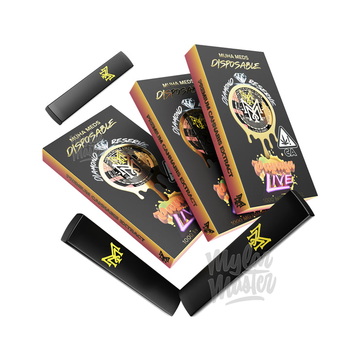 Muha Meds Diamond Reserve 1g Disposable Rechargeable Vape Packaging