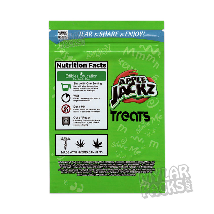 Treats  Snack  Resealable  Packaging  Mylar Bags  Het Seal  Food Grade  Empty Bags  Edibles  Cereal Treats  Cereal  Apple Jackz  Apple Jacks  All Snack & Food Packs  500mg