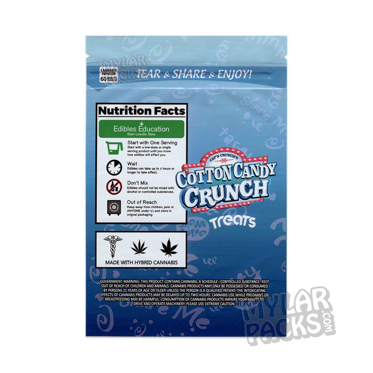 Zipper Seal  Treats  Snack  Resealable  Packaging  Mylar Bags  Het Seal  Food Grade  Empty Bags  Edibles  Crunch  Cotton Candy  Cereal Treats  Cereal  Captain Crunch  Capn' Crunch  All Snack & Food Packs  500mg