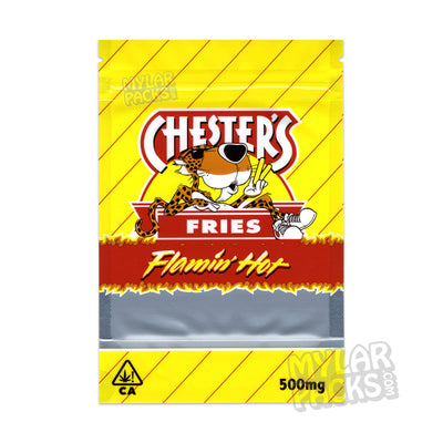 Zipper Seal  Snacks  Sale  Resealable  Packaging  Manufacturing  Infused  Hot  Fries  Food Grade  Flamin'  Empty Bags  Edibles  Chips  Chesterrz  Chester's  Cannabis Chips  All Snack & Food Packs  500mg