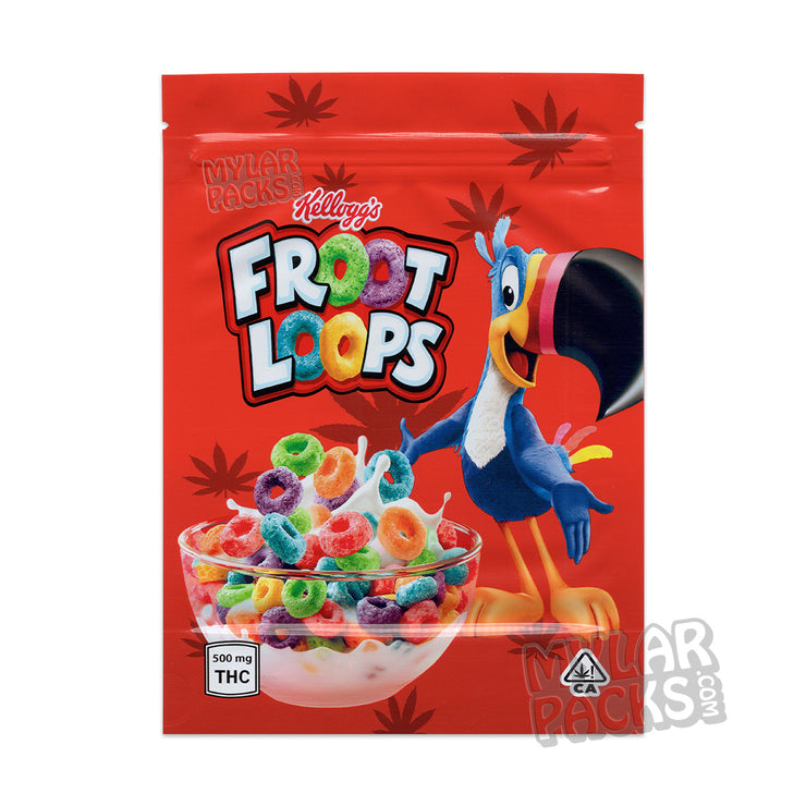 Froot Loops Cereal 500mg Empty Edibles Mylar Snack Packaging Bags Mylar Master