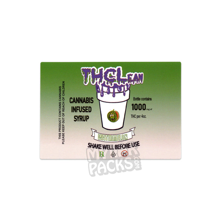 THC, Stickers, Sticker, Red, Mixed Flavors, Mixed, Medicinal, Medicated, Medical, Lean, Infused, Generic, Flavors, Drink Packaging, Drink, Cold, Cannabis Label, Cannabis Infused, Cannabis, Bottle, mylarmaster.com