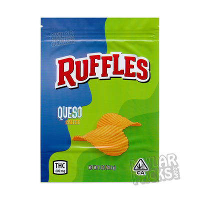 Zipper Seal  Snacks  Ruffles  Queso Cheese  Infused  Gussets  Gusseted Bottom  Gusseted  Food Packaging  Food Grade  Crisps  Chips  Cannabis Chips  All Snack & Food Packs  600mg  3.5g