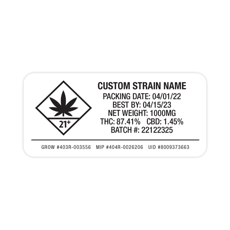 Weatherproof, Washington, Warning, Tube, Thermal, Strain Sticker, Strain Label, Strain, Sticker, State, Standard, Specific, Rectangle, PopTube, Pop, Label, Herbs, Flower, Customized, Custom, Control Sticker, Compliant, Compliance, Ceramic, CCell, Cartridge, Cart, Cannabis Label, Cannabis Flower, Black, Barcode, Authenticity, All Cart Packaging, 1g, 1000mg, 1" x 2", mylarmaster.com