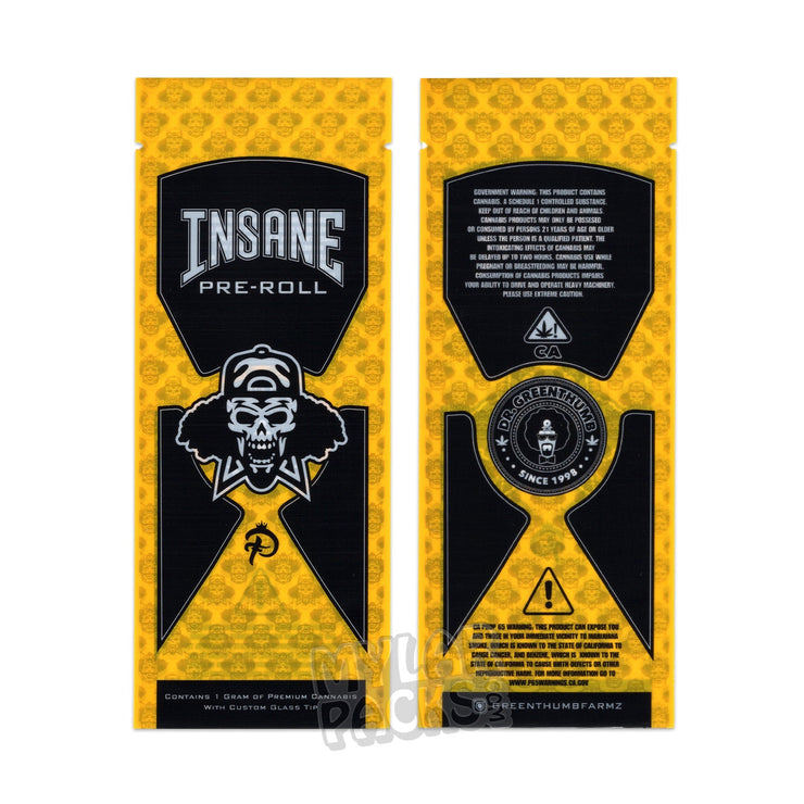 Insane Standard Customizable Empty 2g Preroll Blunt Packaging