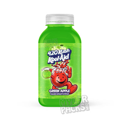 Wraparound, Wrap, Strain, Sticker, Medicinal, Medicated, Medical, Kush, Kool Aid, Infused, Generic, Flavors, Drink Packaging, Drink, Cool Aid, Cold, Green Apple, Cannabis Label, Cannabis Infused, Cannabis, Around, 420, mylarmaster.com