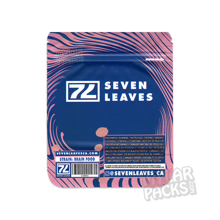  Zipper Seal  The Real  Smell Proof  Seven Leaves  Seven  Resealable  Packaging  Mylar Bags  Manufacturing  Leaves  Leafs  Food Grade  Food  Flower  Empty  Dry Herb  Cannabis  Brain Food  Brain  All Dry Herb Packs  7  3.5g