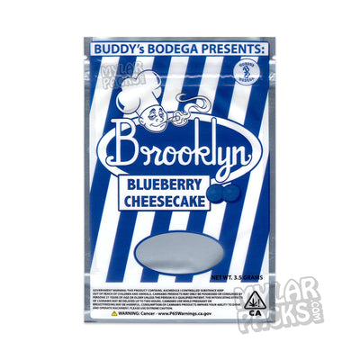 Zipper Seal  Strain  Snacks  Smell Proof  Resealable  Infused  Herb  Food Grade  Flower  Edibles  Dessert  Cheesecake  Cake  Buddy's Bodega  Brooklyn  Blueberry  All Dry Herb Packs  3.5g
