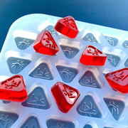 Triangles  THC Logo  Silicone Mold  Professional  Platinum Cured  non-dyed  Mold  Manufacturing  Infused  Half Sheet  Gummy Mold  Gummy  Gummies  Food Grade  Edibles  DIY  Candy Molds  Candy Mold  Candy  CA State  BPA Free  3ml  224 cavities