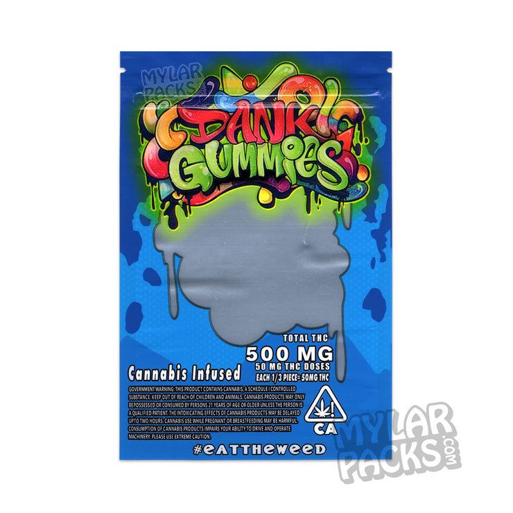 Zipper Seal  Gummy  Edibles  Dank Gummies  Blue Bag  All Candy Packs  500mg