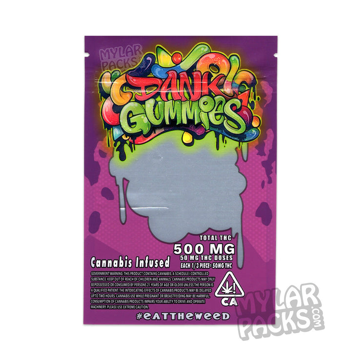 Zipper Seal  Purple Bag  Gummy  Edibles  Dank Gummies  All Candy Packs  500mg