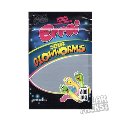 Zipper Seal  Trolli  Sour  Gummy  Gummi Worm  Glowworm  Errlli  Edibles  All Candy Packs  600mg