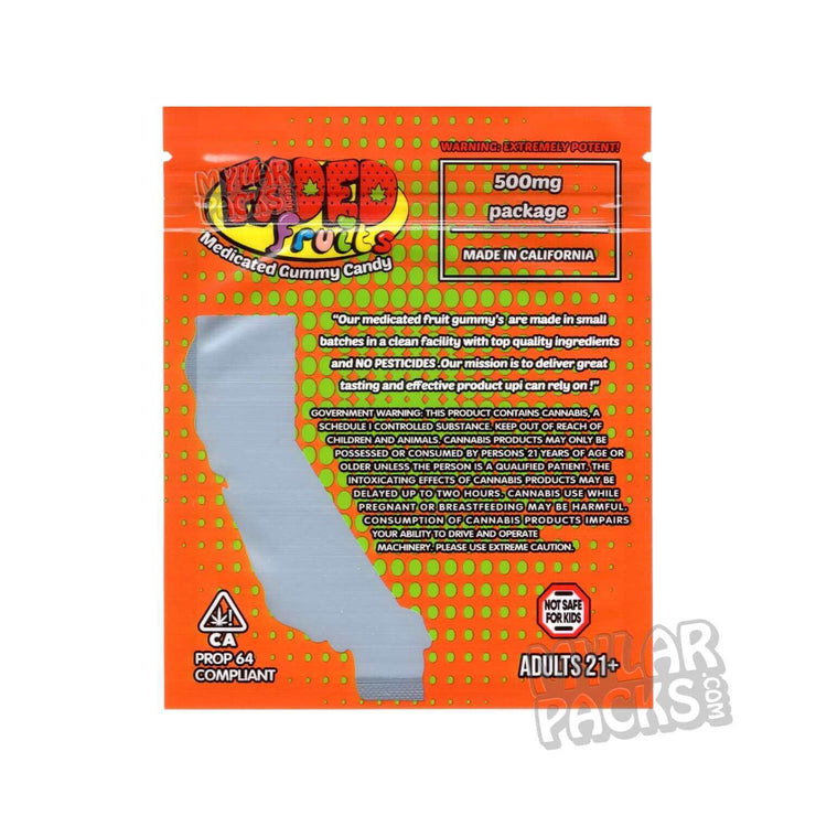 Zipper Seal  Resealable  Packaging  Mylar Bags  Mylar  Medicated  Mango  Kush  Infused  Gummy  Gummies  Food Grade  Faded Fruits  Empty Bags  Empty  Edibles  Candy  All Candy Packs  500mg