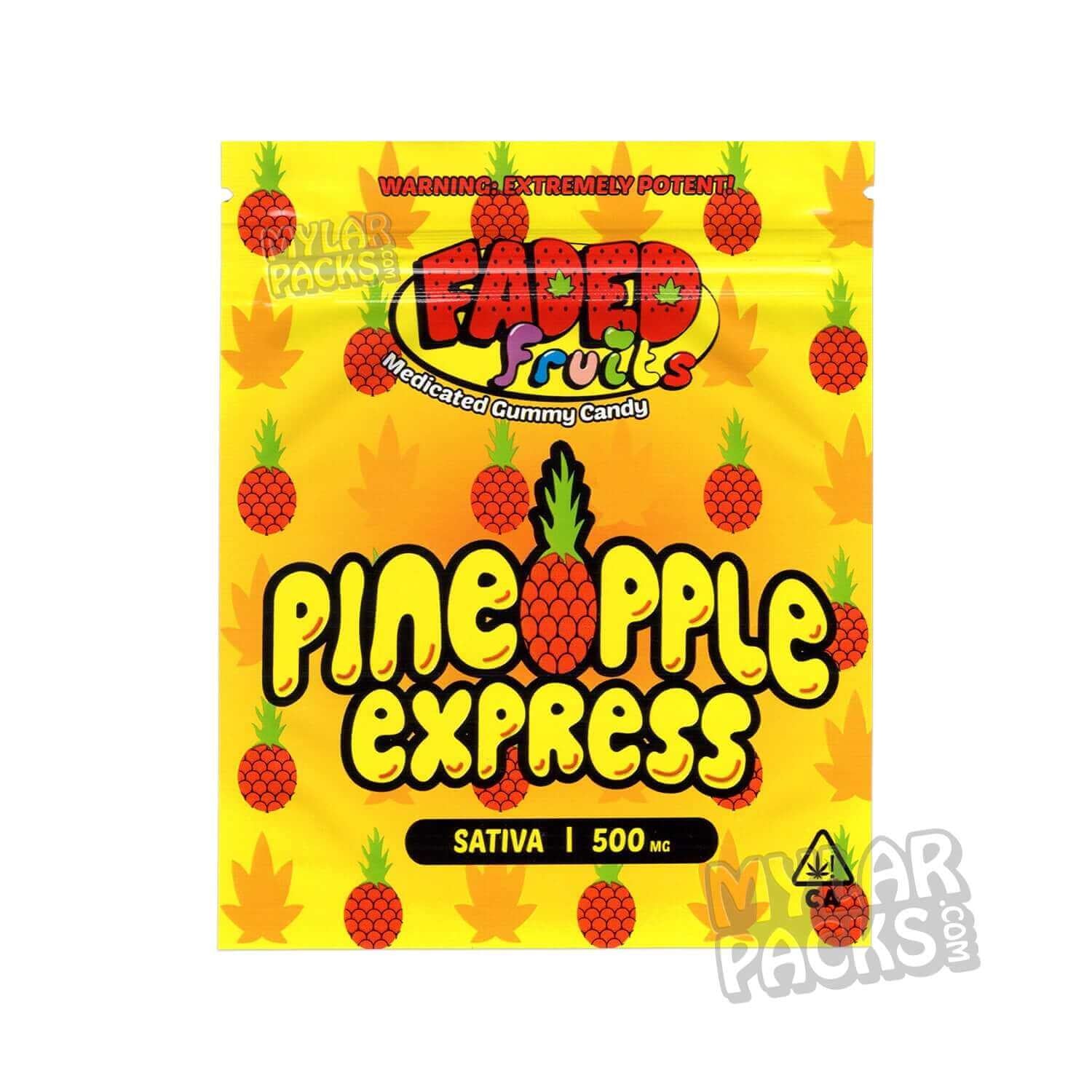 Faded Fruits Pineapple Express 500mg Empty Edibles Mylar Packaging Bag Mylar Master 4276