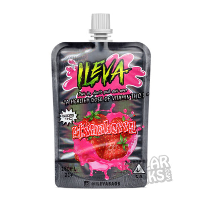 THC  Strawberry  Resealable  Packaging  Mylar Bags  Mylar  Medicinal  Medicated  Medical  Manufacturing  Lean  Juice  Infused  Ileva  Fruit  Food Grade  Empty Packaging  Empty  Drink Packaging  Drink  Cannabis Infused  Cannabis  600mg  6 fl oz  180ml