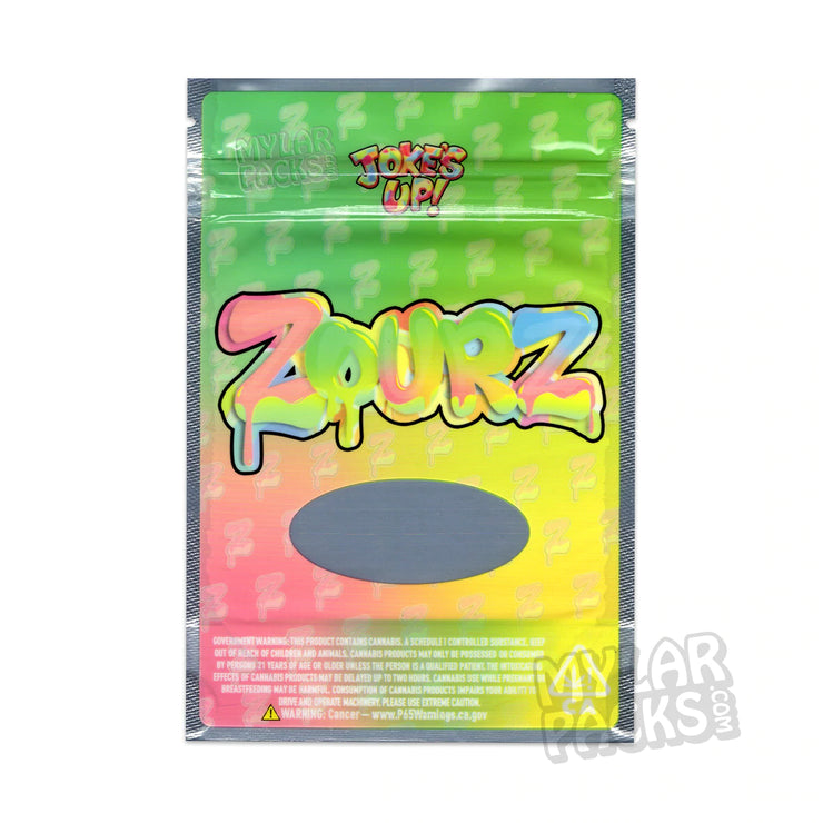 Zourz  Zipper Seal  Zipper  Windiw  Smell Proof  Runtz  Resealable  Powered by  Neon  Joke's Up  Flower  Dry Herb  All Dry Herb Packs  3.5g  7g