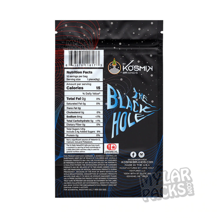 Kosmik Black Hole "Classified Blue" 1000mg Empty Edibles Mylar Bags