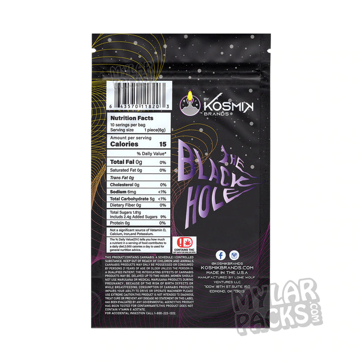 Zipper Seal  Vegan  The  Resealable  Purple Bag  Purple  Packaging  Mylar Bags  Mylar  Medicated  Kosmik  Infused  Hole  Gummy  Gummies  Gluten-Free  Food Grade  Empty Bags  Empty  Edibles  Cosmic  Classified  Candy  Brands  Black Hole  Black  All Candy Packs  1000mg