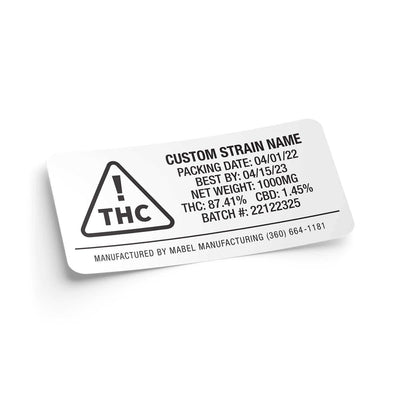 Weatherproof  Warning  Thermal  Strain Sticker  Strain Label  Strain  Sticker  Standard  Rectangle  NV  Nevada  Labels  Label  Herbs  Flower  Customized  Custom Strain Stickers  Custom  Control Sticker  Compliant  Compliance  Cannabis Label  Cannabis Flower  Black  Authenticity  1" x 2"