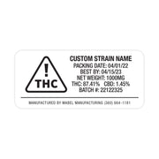 Weatherproof  Warning  Thermal  Strain Sticker  Strain Label  Strain  Sticker  Standard  Rectangle  NV  Nevada  Labels  Label  Herbs  Flower  Customized  Custom Strain Stickers  Custom  Control Sticker  Compliant  Compliance  Cannabis Label  Cannabis Flower  Black  Authenticity  1" x 2"