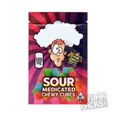 Zipper Seal  Warheads  VIP  Sour  Fruit  Edibles  All Candy Packs  500mg