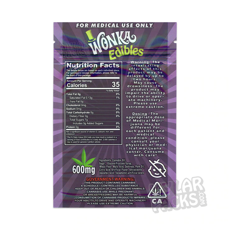 Zipper Seal, Wonka, Universal, Snack, Multi-Use, Gummy, Gummies, Generic, Empty Bag, Edibles, Cookies, Cookie, Chocolate, Cereal Bar, Candy, Brownies, Brownie, Purple, All Candy Packs, 600mg, mylarmaster.com