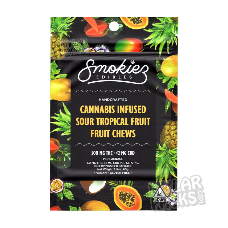 Zipper Seal  Tropical Fruit  Tropical  Sour  Smokiez  Shell  Packaging  Mylar Bags  Mylar Bag  Mylar  Medicated  Infused  Gummy  Gummies  Fruit  Food Packaging  Flavor  Empty Packaging  Empty Bags  Empty Bag  Empty  Edibles  Chews  Cannabis Infused  Cannabis  Candy  All Candy Packs