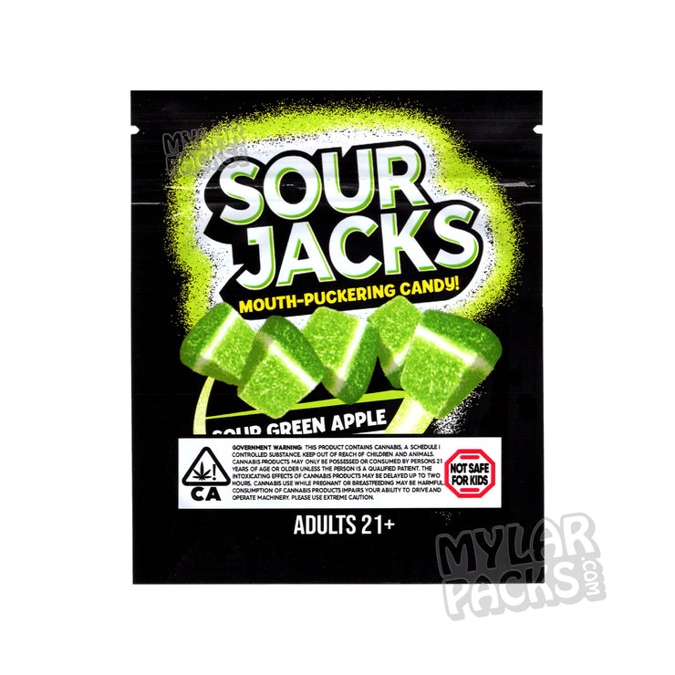 Zipper Seal  Wedges  Sour Jacks  Sour Green Apple  Sour  Shell  Packaging  Mylar Bags  Mylar Bag  Mylar  Medicated  Jacks  Infused  Gummy  Green  Food Packaging  Flavor  Empty Packaging  Empty Bags  Empty Bag  Empty  Edibles  Cannabis Infused  Cannabis  Candy  Apple  and  All Candy Packs  600mg